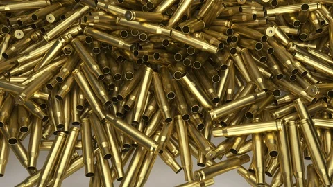 3d bullet shells on a white background Stock Footage 91938205