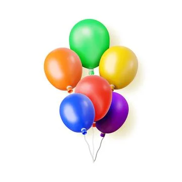 3D bunch of color balloon isolated Stock Illustration