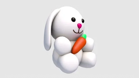 3d Bunny Toy in a Swinging Loop Stock Footage 234854333