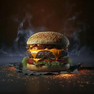 3d Burger Stock Illustration