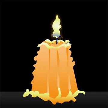 3D Burning Candle Vector Art and Illustration Stock Illustration