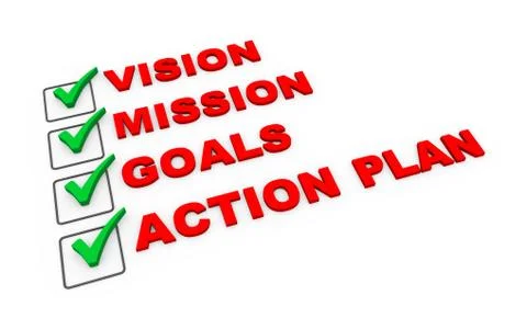 3d business action plan checklist Stock Illustration