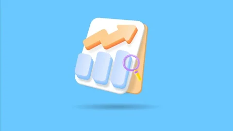 3D Business Analytics Chart with Growth Arrow and Data Graph Animation Video Stock Footage 317692876