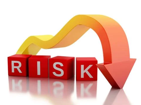 3d Business, arrow falling. Decrease concept. Stock Illustration