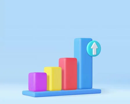 3d Business bar graph strategy concept Stock Illustration