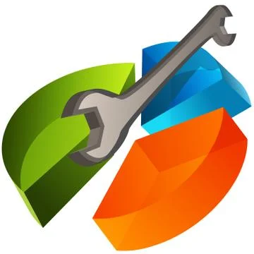 3d business broken chart 스톡 일러스트