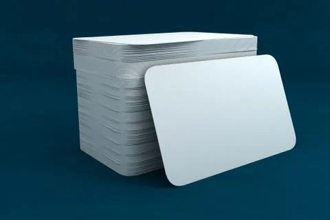 3d business calrd render on blue background Stock Illustration