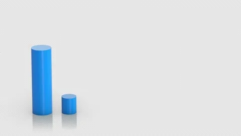 3d business chart going down on an alpha channel background. Stock-Footage 140870108