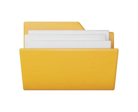 3D Business Folder full of Papers Stock Illustration