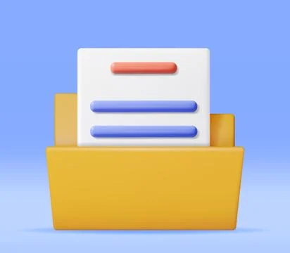 3D Business Folder full of Papers Illustrazione stock