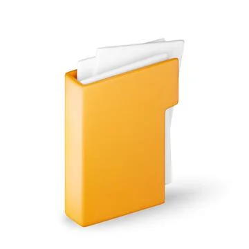 3D business folder full of papers Illustrazione stock