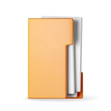 3D business folder full of papers Stock Illustration
