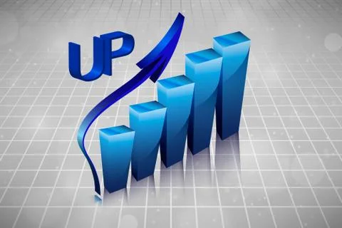 3d business graph in the drawings Stock Illustration