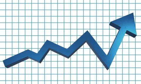 3D Business Graph Growth Statistic Arrow Stock Illustration