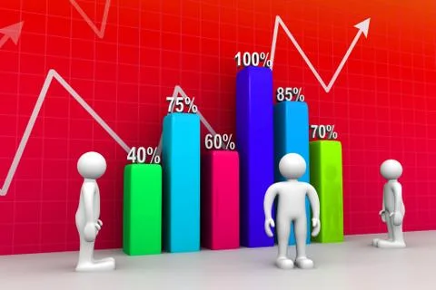 3d business graph.. Stock Illustration