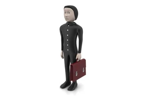 3d business man with briefcase Free Stock Illustration