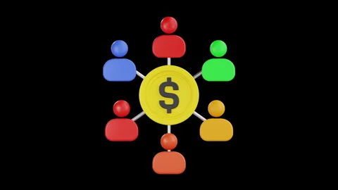 3D Business Model Network Animation | Alpha Channel Stock Footage 311601714