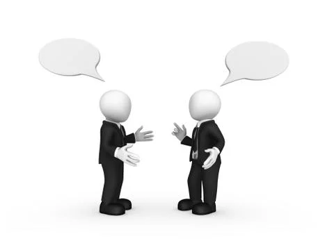 3d business people with empty chat bubbles Illustrazione stock