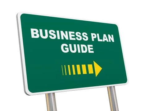 3d business plan guide road sign Stock Illustration