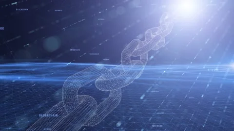 3d business technology chain blockchain animation Stock Footage 229764767