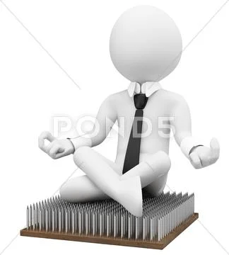 3d business white people. business metaphor fakir Stock Illustration
