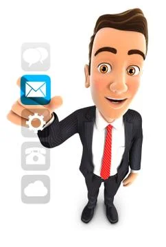 3d businessman applications interface Stock Illustration