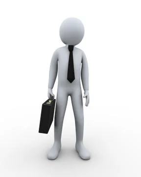 3d businessman with briefcase Stock Illustration