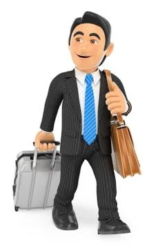 3D Businessman on a business trip Stock Illustration