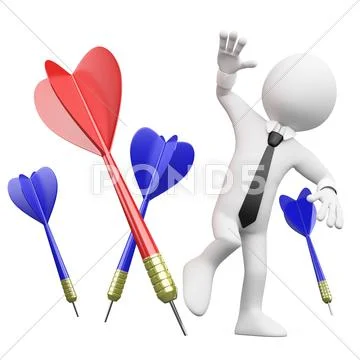 3d businessman dodging darts Stock Illustration