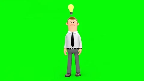 3D Businessman Getting Ideas With Light Bulb Over Head Vidéo 263446120