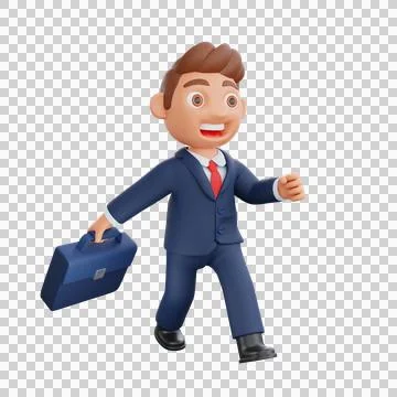 3d Businessman going to work Stock Illustration