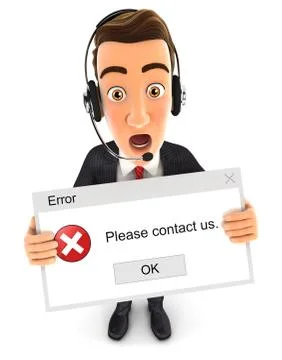 3d businessman holding an error message Stockillustratie