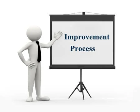 3d businessman improvement process Stock Illustration