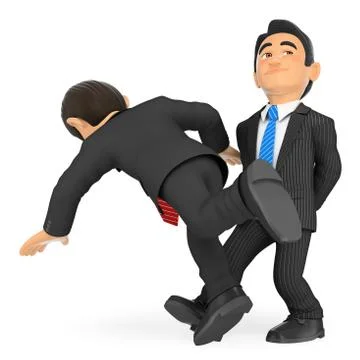 3D Businessman making the trip up to a workmate Stock Illustration