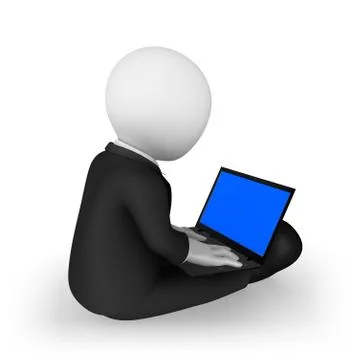 3d businessman with notebook in hands. Stock Illustration