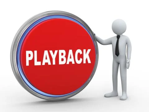 3d businessman with playback button Stock Illustration