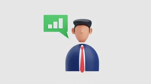 3D businessman presenting growth analytics chart animation Stock Footage 327424954