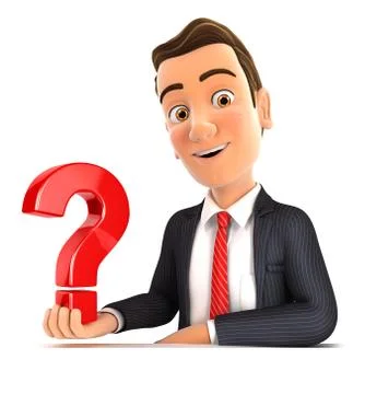 3d businessman presenting question mark Stock Illustration