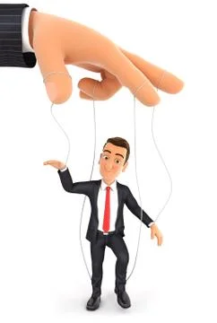 3d businessman puppet concept Stock Illustration