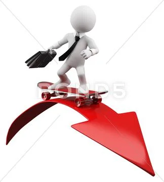 3d businessman - red arrow Stock Illustration