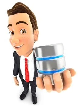 3d businessman server icon Illustrazione stock
