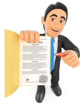 3D Businessman sign up Stock Illustration