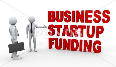 3d businessman startup funding Stock Illustration