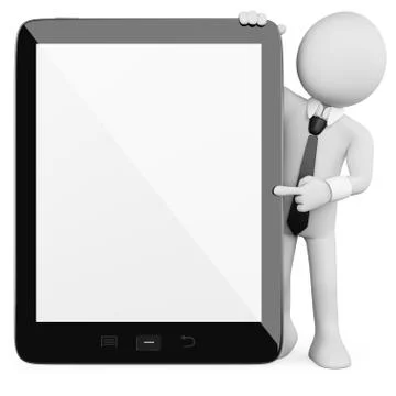 3d businessman - tablet Stock Illustration