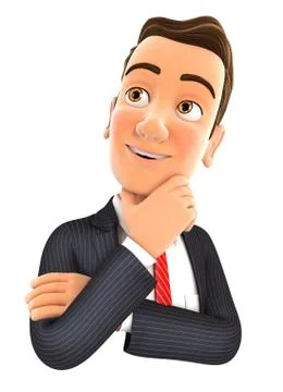 3d businessman thinking Stock Illustration