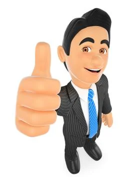 3D Businessman with thumb up Stock Illustration