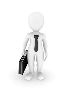 3d businessman on white background. Stock Illustration