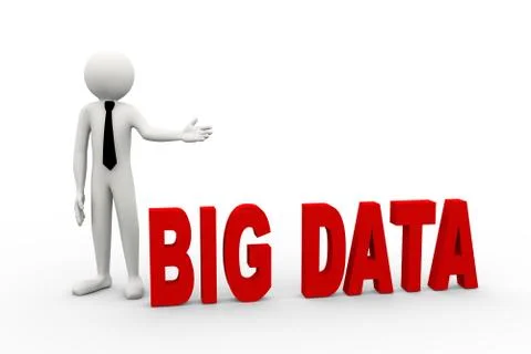 3d businessman with word big data Illustrazione stock