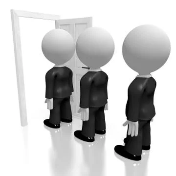 3D businessmen standing in queue イラスト素材