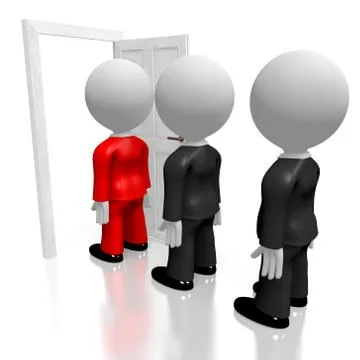 3D businessmen standing in queue Stock Illustration